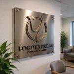 画像13: 優雅な筆記体Yの黄金サークルロゴ (13)