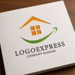 画像14: 家と上昇する矢印の希望ロゴ (14)