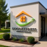 画像15: 家と上昇する矢印の希望ロゴ (15)