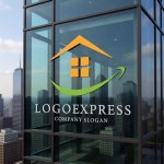 画像16: 家と上昇する矢印の希望ロゴ (16)