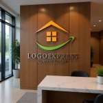 画像13: 家と上昇する矢印の希望ロゴ (13)