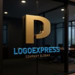 画像15: P字の立体的なモダンロゴ (15)