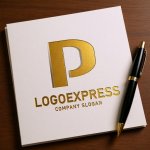 画像6: P字の立体的なモダンロゴ (6)