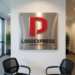 画像7: P字の立体的なモダンロゴ (7)