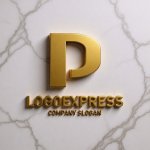 画像13: P字の立体的なモダンロゴ (13)