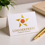 画像16: 輝く太陽と星のロゴ (16)