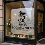 画像7: エレガントなRの文字と女性のシルエットのロゴ (7)