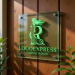 画像11: エレガントなRの文字と女性のシルエットのロゴ (11)