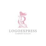 画像3: エレガントなRの文字と女性のシルエットのロゴ (3)