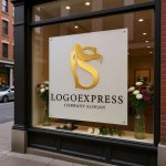 画像7: 「S」の文字と優雅な女性の黄金ロゴ (7)