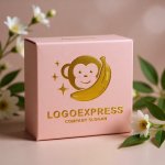 画像10: バナナと笑顔の猿のキラキラロゴ (10)