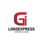 画像1: 「Gi」の文字を融合したモダンロゴ (1)