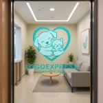 画像6: ハートの中で寄り添う犬と猫の優しいロゴ (6)