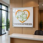 画像13: ハートの中で寄り添う犬と猫の優しいロゴ (13)