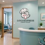 画像5: ハートを抱きしめる犬と猫のロゴ (5)