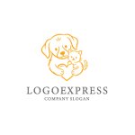 画像3: ハートを抱きしめる犬と猫のロゴ (3)