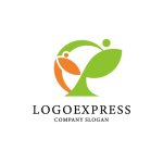 画像1: 葉と人が織りなすウェルネスロゴ (1)