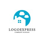 画像1: 家と雲が描かれた安心のホームロゴ (1)