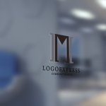 画像5: M字と柱の堅牢な構造ロゴ (5)
