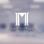 画像14: M字と柱の堅牢な構造ロゴ (14)