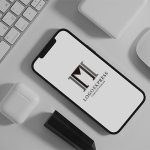 画像15: M字と柱の堅牢な構造ロゴ (15)