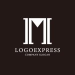 画像4: M字と柱の堅牢な構造ロゴ (4)