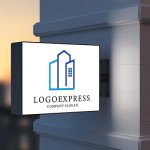 画像9: ビル群のモダンなラインアートロゴ (9)