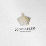 画像6: 鷲と光芒の力強い幾何学ロゴ (6)