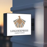 画像9: 鷲と光芒の力強い幾何学ロゴ (9)