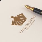 画像12: 鷲と光芒の力強い幾何学ロゴ (12)