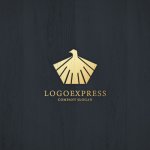 画像13: 鷲と光芒の力強い幾何学ロゴ (13)