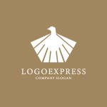 画像4: 鷲と光芒の力強い幾何学ロゴ (4)