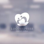 画像14: 親子の愛と成長を育むハートと芽のロゴ (14)