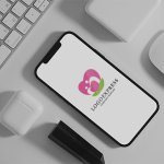 画像15: 親子の愛と成長を育むハートと芽のロゴ (15)