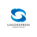 画像1: S字の流れるようなダイナミックロゴ (1)