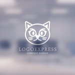 画像14: 可愛らしい猫の顔のロゴ (14)