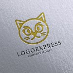 画像16: 可愛らしい猫の顔のロゴ (16)