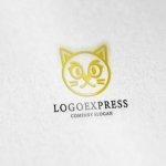 画像6: 可愛らしい猫の顔のロゴ (6)