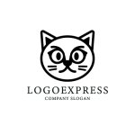 画像3: 可愛らしい猫の顔のロゴ (3)