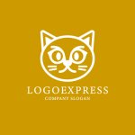 画像4: 可愛らしい猫の顔のロゴ (4)