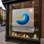 画像7: 太陽と波が輝くオーシャンロゴ (7)