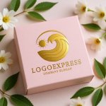 画像10: 太陽と波が輝くオーシャンロゴ (10)