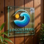 画像11: 太陽と波が輝くオーシャンロゴ (11)