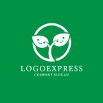 画像4: 笑顔の葉っぱと芽生えのナチュラルロゴ (4)