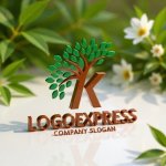 画像12: Kの文字と葉が織りなす成長の木ロゴ (12)