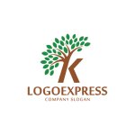 画像1: Kの文字と葉が織りなす成長の木ロゴ (1)