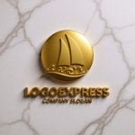 画像13: 帆船と波のダイナミックマリンロゴ (13)