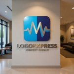 画像10: M字と心電図のヘルスケアロゴ (10)