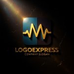 画像12: M字と心電図のヘルスケアロゴ (12)