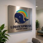 画像14: カラフルな虹とクジラの希望ロゴ (14)